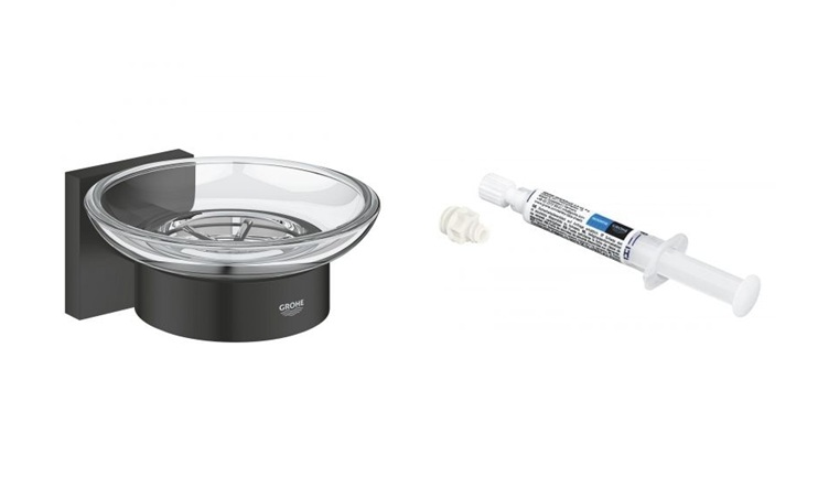 Set săpunieră Grohe Start Cube 410962430, adeziv Grohe QuickGlue 41127000
