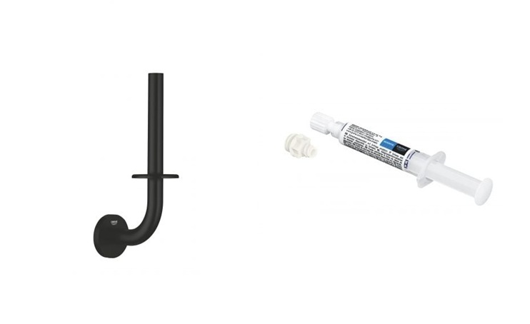 Set suport pentru hârtie igienică Grohe Start 411862430, adeziv Grohe QuickGlue 41127000