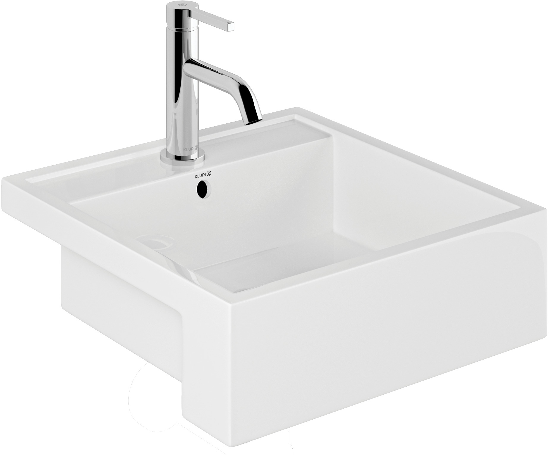 Kludi Resa lavoar 46x46 cm pătrat încastrat alb 57W0143