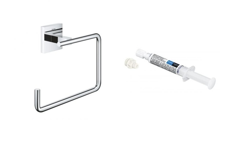 Set suport prosop Grohe Start Cube 40975000, adeziv Grohe QuickGlue 41127000