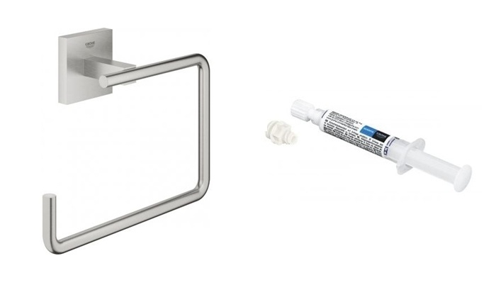 Set suport prosop Grohe Start Cube 40975DC0, adeziv Grohe QuickGlue 41127000