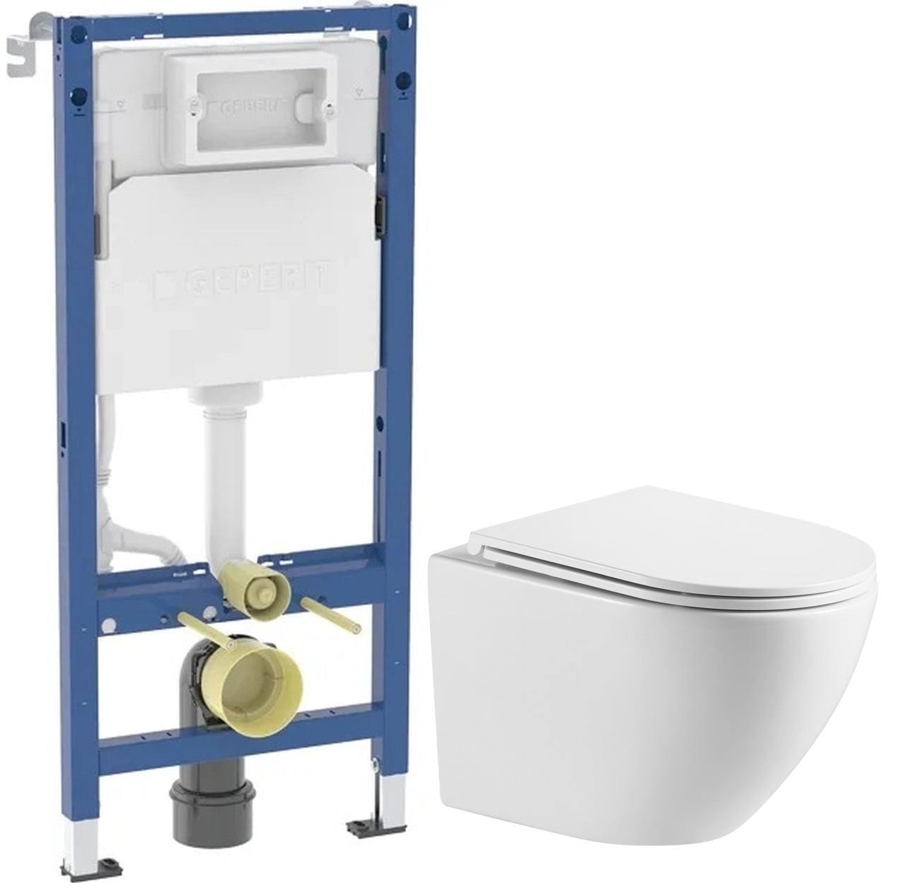 Set vas WC cu capac soft-close Omnires Ottawa OTTAWAMWBP, cadru încastrat Geberit Duofix 111.170.00.2