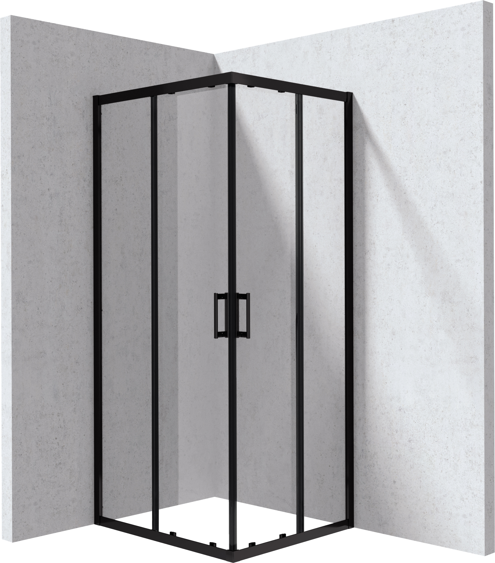Deante Funkia Evo cabină de duș 90x80 cm dreptunghiular negru mat/sticlă transparentă KYC_N089P