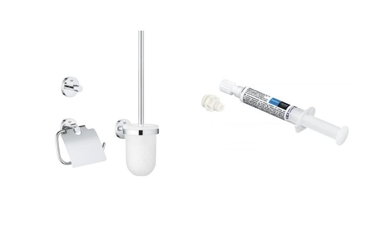 Set set de accesorii 3 în 1 Grohe Start 41204000, adeziv Grohe QuickGlue 41127000