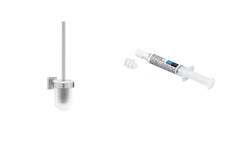 Set perie de toaletă Grohe Start Cube 40977DC0, adeziv Grohe QuickGlue 41127000