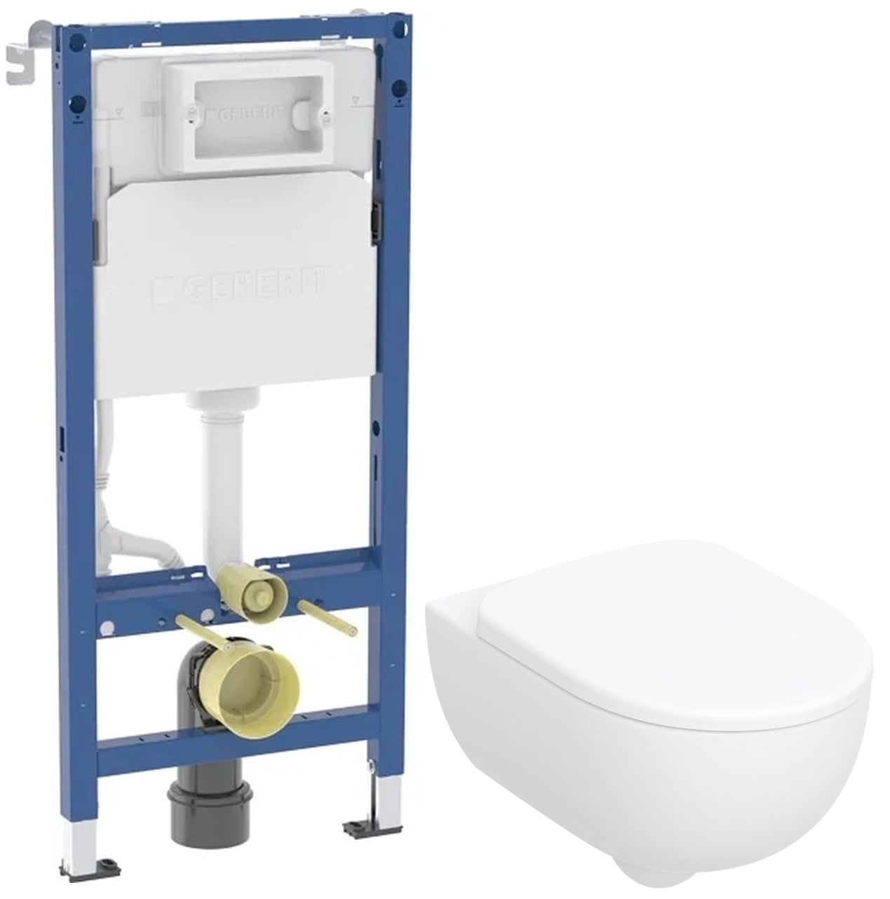Set vas WC cu capac soft-close Geberit Selnova Premium 502.793.00.1, cadru încastrat Geberit Duofix 111.170.00.2