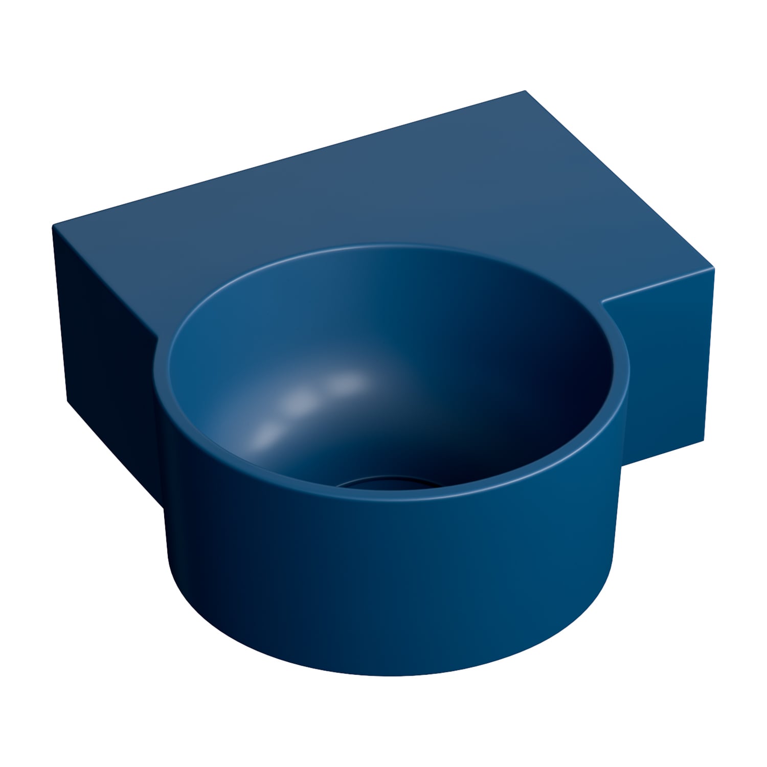 Omnires Ovo M+ lavoar 33x34 cm de colț clasică-de blat albastru mat OVO335UWPMB