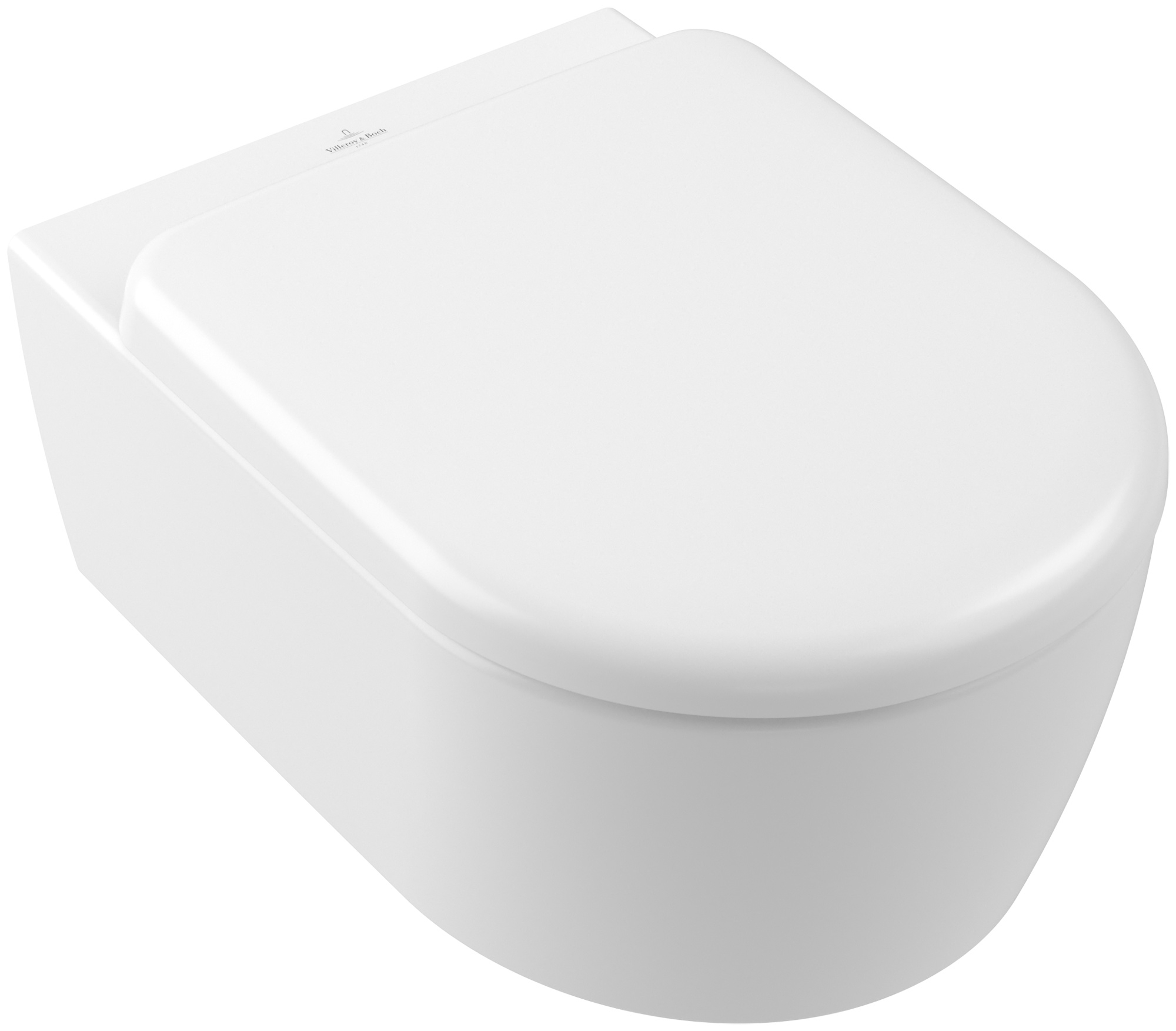 Villeroy & Boch Skyla vas wc cu capac soft-close agăţat fără margine cu spălare turbionară alb mat 5656CLRW