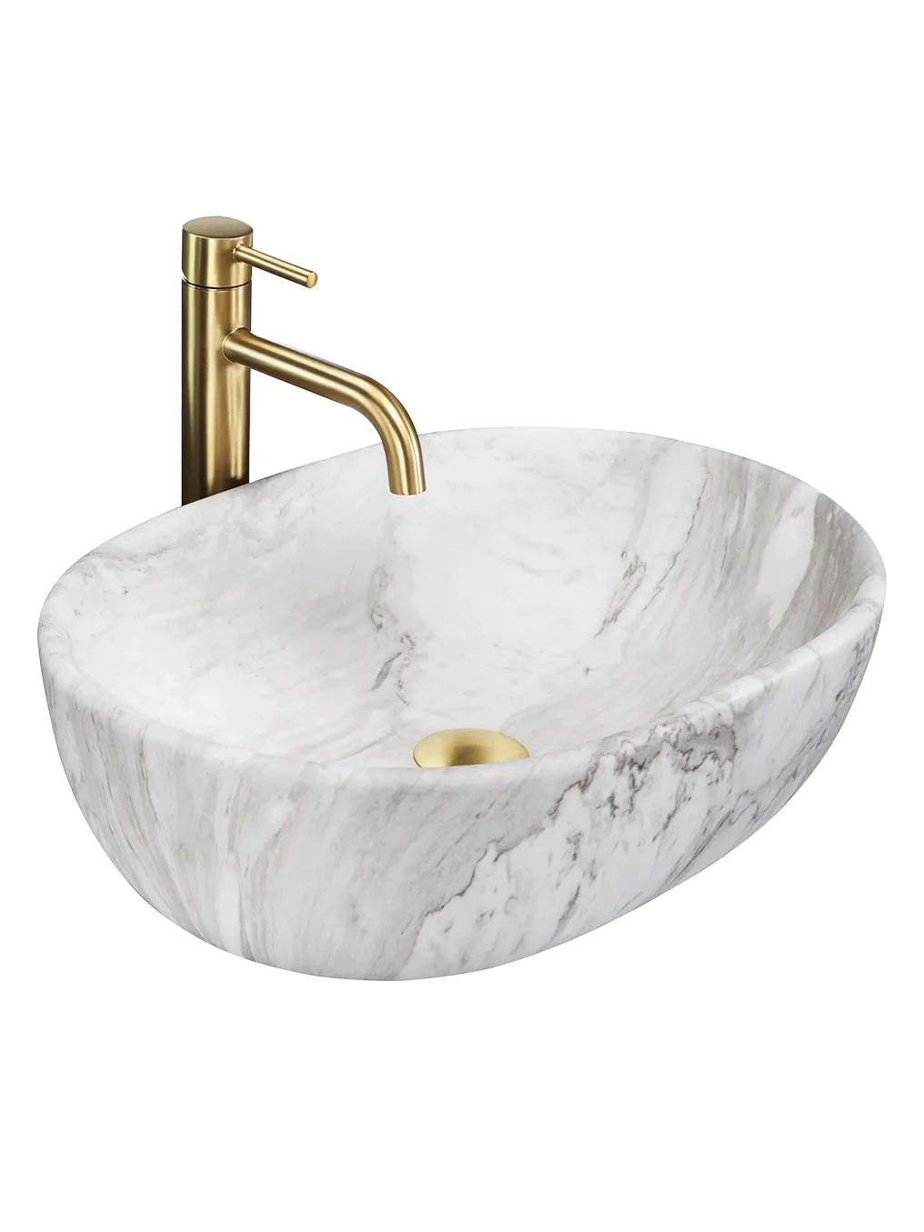 Rea Amelia lavoar 48x34.5 cm dreptunghiular de blat gri/piatră REA-U8489