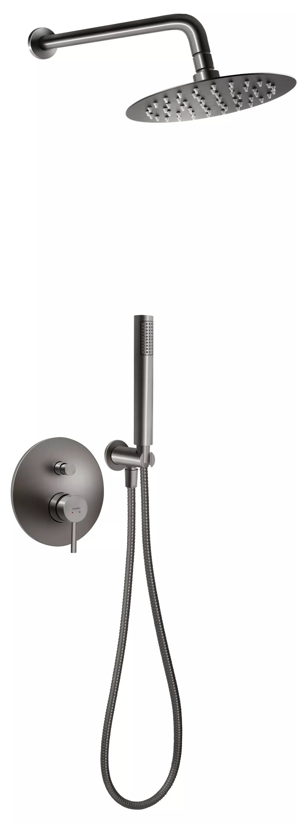 Ferro Ciriculus set de duș ascuns cu duș de ploaie grafit BCK7PGM-SET1-S