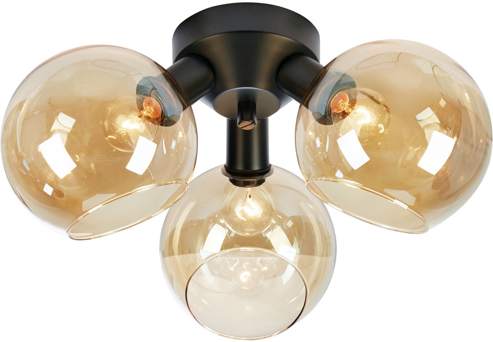 Markslöjd Artis lampă de tavan 3x40 W negru-chihlimbar 108997