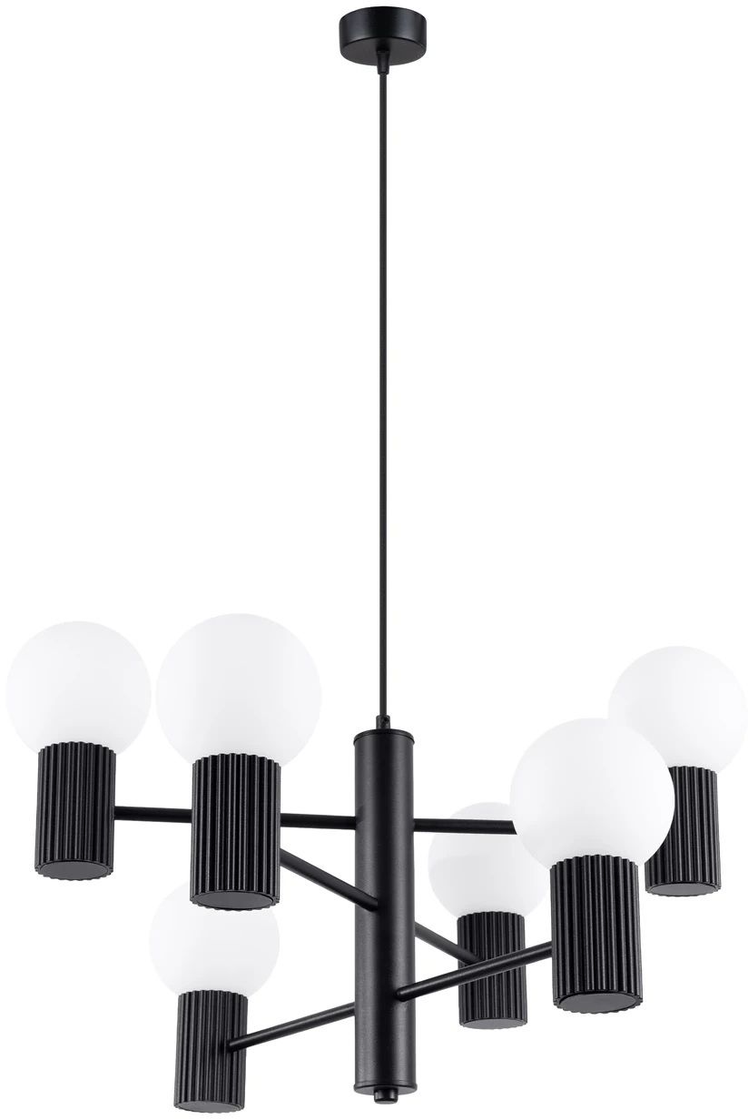 Sollux Lighting Halo lampă suspendată 6x8 W negru SL.1830