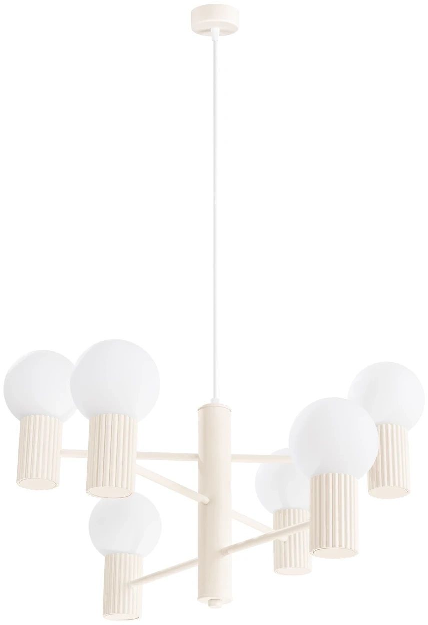 Sollux Lighting Halo lampă suspendată 6x8 W bej SL.1831