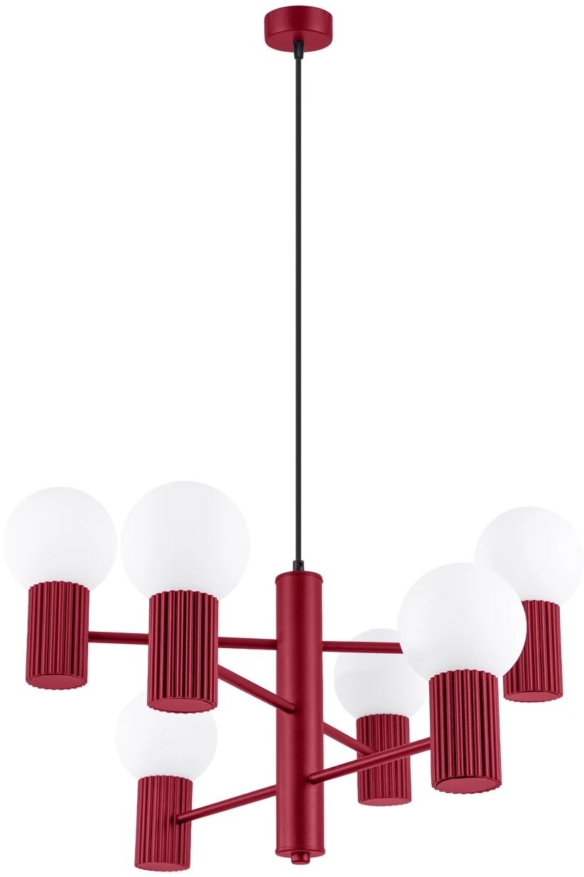 Sollux Lighting Halo lampă suspendată 6x8 W burgundia SL.1837