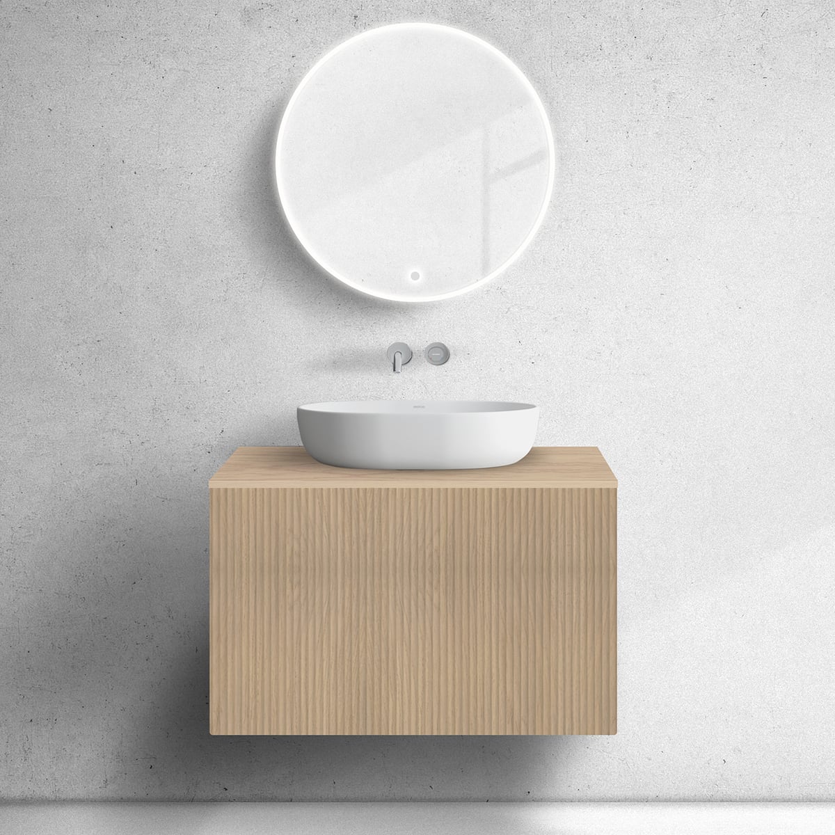 Oltens Lun dulap 80x44.7x52 cm sub chiuveta pe perete stejar 60028060