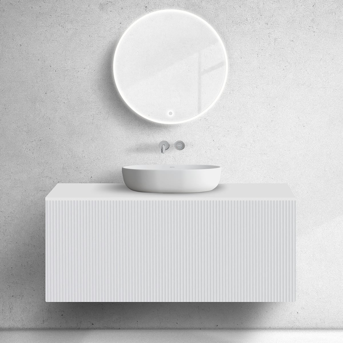 Oltens Lun dulap 120x44.7x52 cm sub chiuveta pe perete alb 60030000