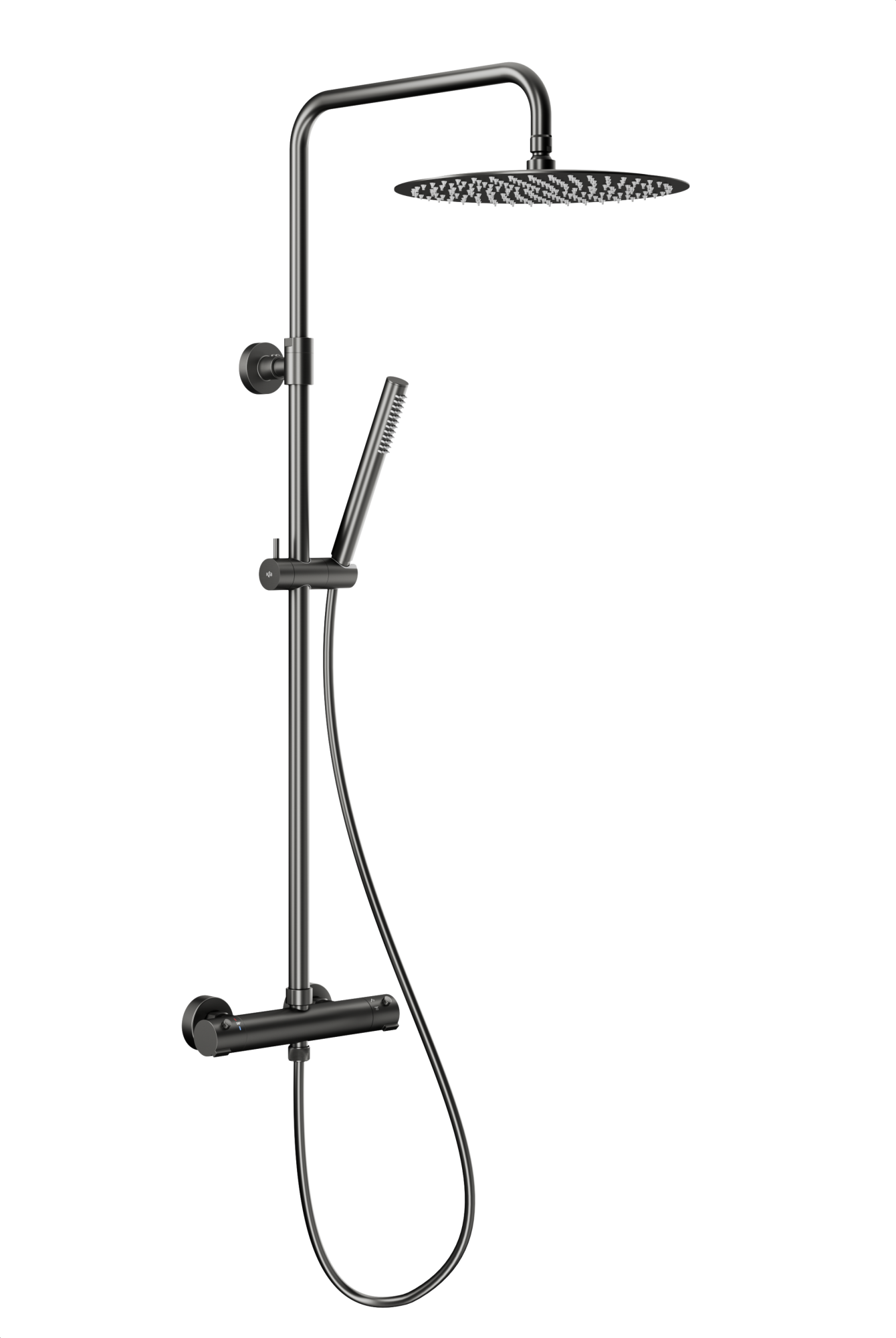 KFA Armatura Moza Gun Metal Grey set de duș perete cu termostat cu duș de ploaie grafit 5736-920-61