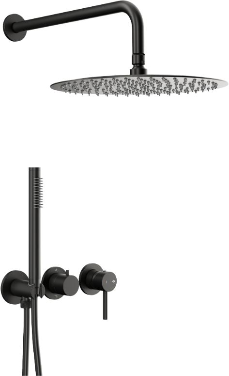 KFA Armatura Moza set cadă și duș ascuns cu duș de ploaie negru 5039-511-81