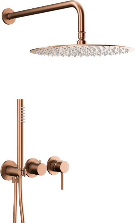 KFA Armatura Moza Rose Gold set cadă și duș ascuns cu duș de ploaie || 5039-511-34