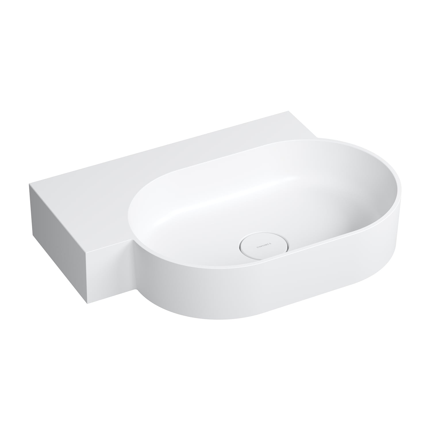 Omnires Ovo M+ lavoar 64x44 cm de colț clasică-de blat alb OVO645UWLBM