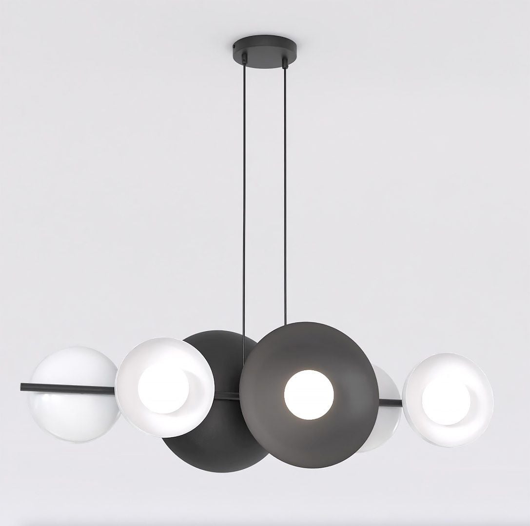 Emibig Volum 6 BL White lampă suspendată 6x8 W alb-negru 1484/6