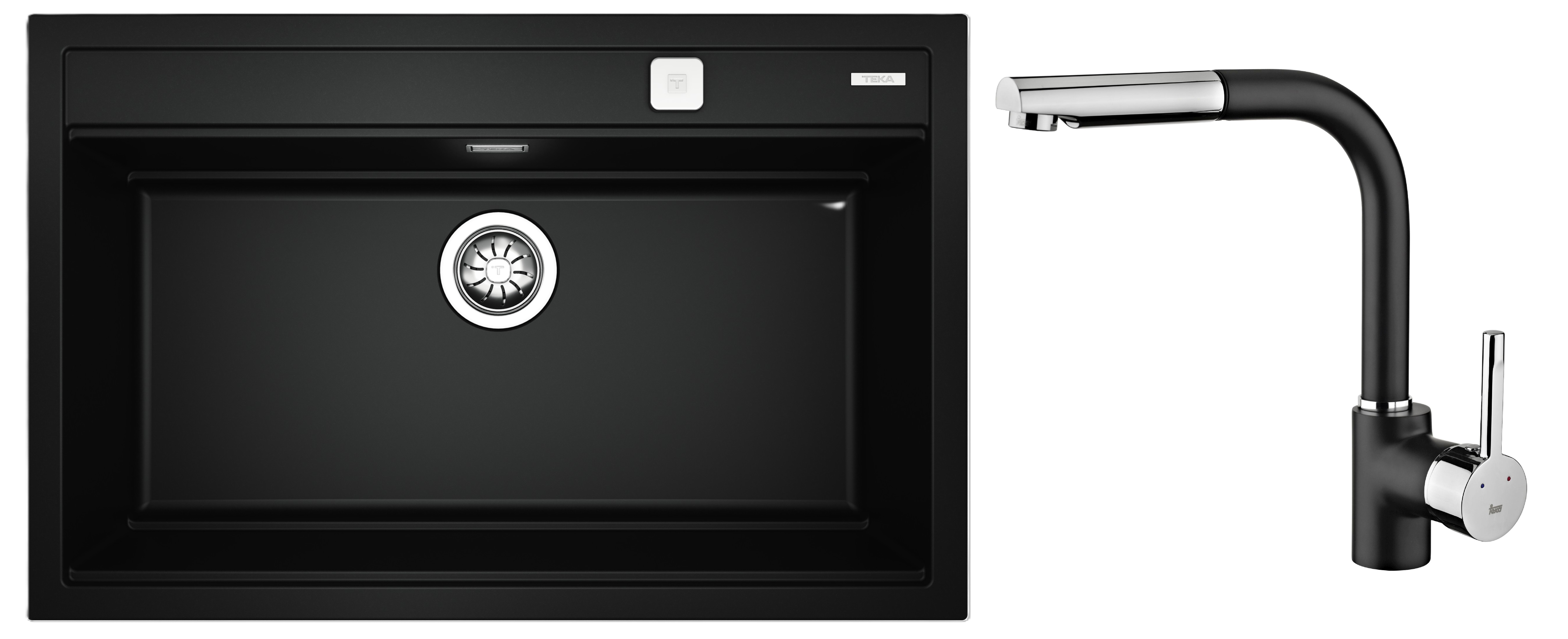 Set chiuveta Tegranit Teka Nova XXL 115230057, baterie bucătărie Teka ARK 23938120N