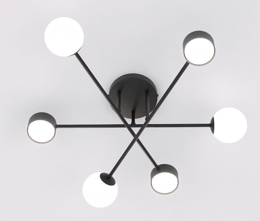 Emibig Halon lampă de tavan 6x8 W negru 1558/6