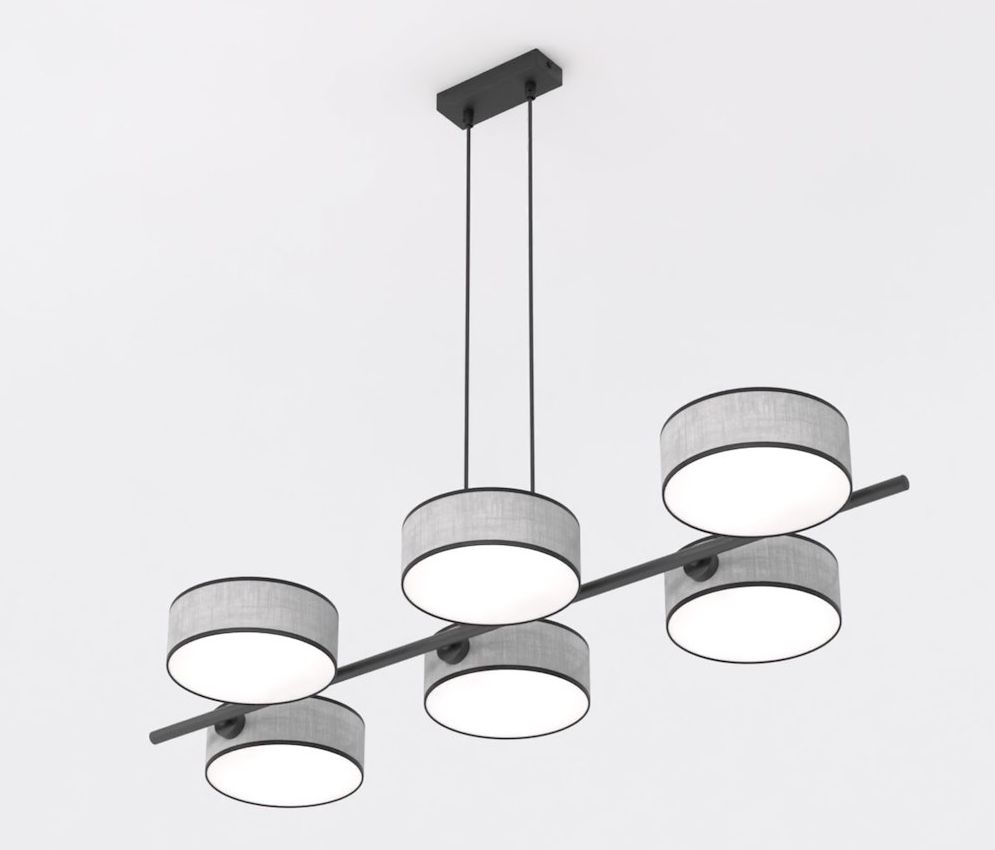 Emibig Drumz lampă suspendată 6x10 W gri/frasin 1564/6