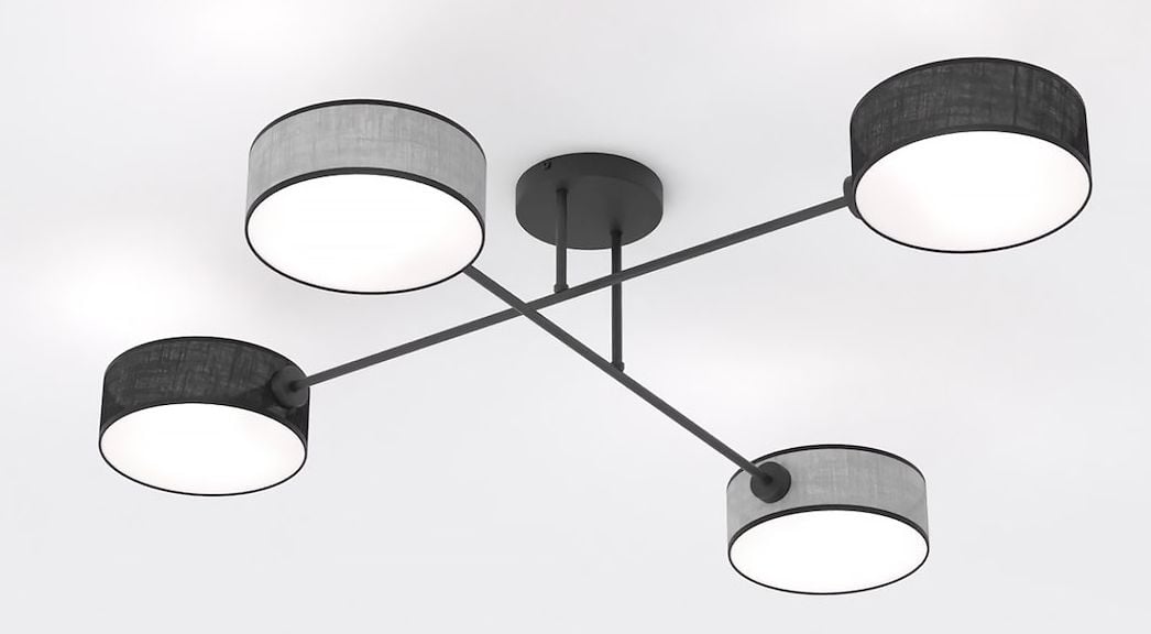 Emibig Maga lampă de tavan 4x10 W negru-gri 1573/4