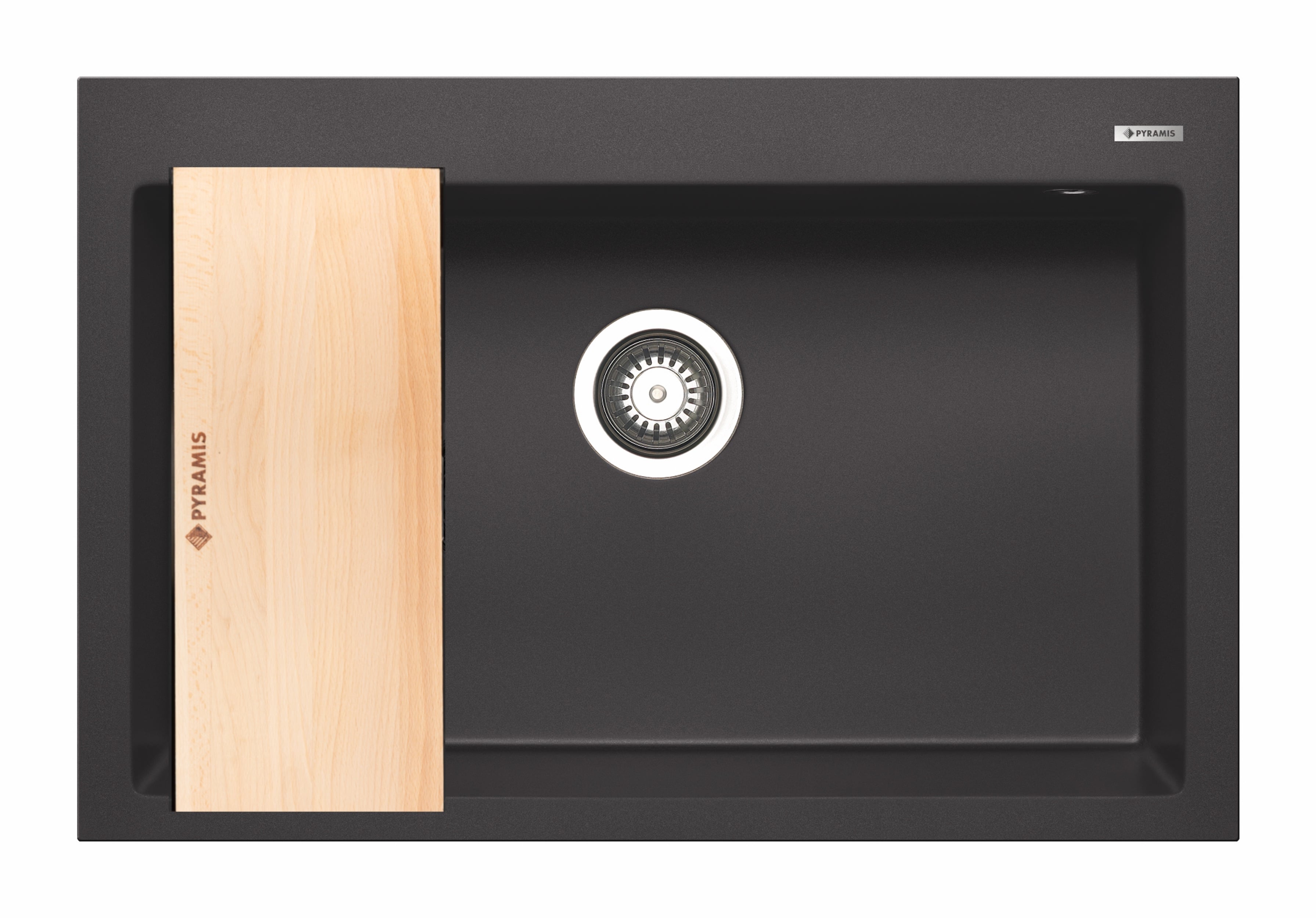 Pyramis Istros chiuvetă din granit 76x50 cm negru C070219011WD