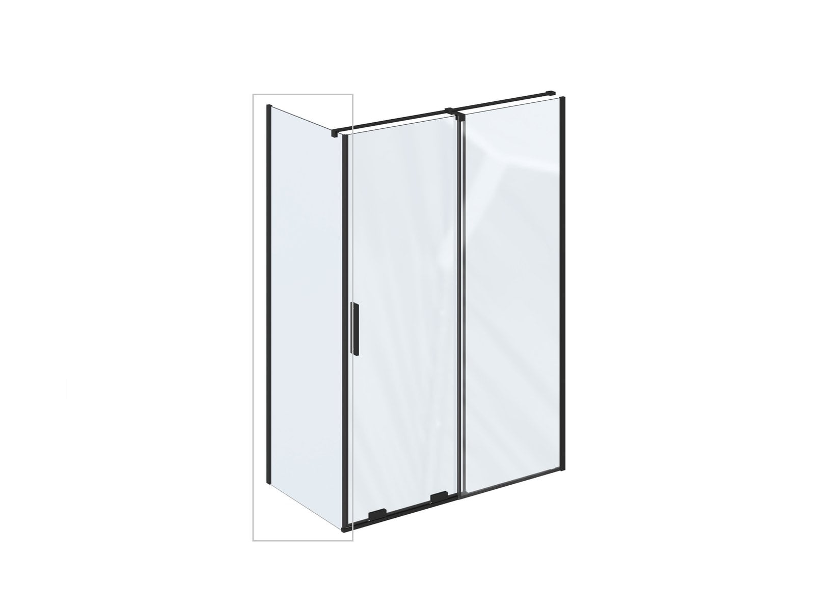 Ravak Roll perete de duș 80 cm negru mat/sticla transparentă X90V40300Z1