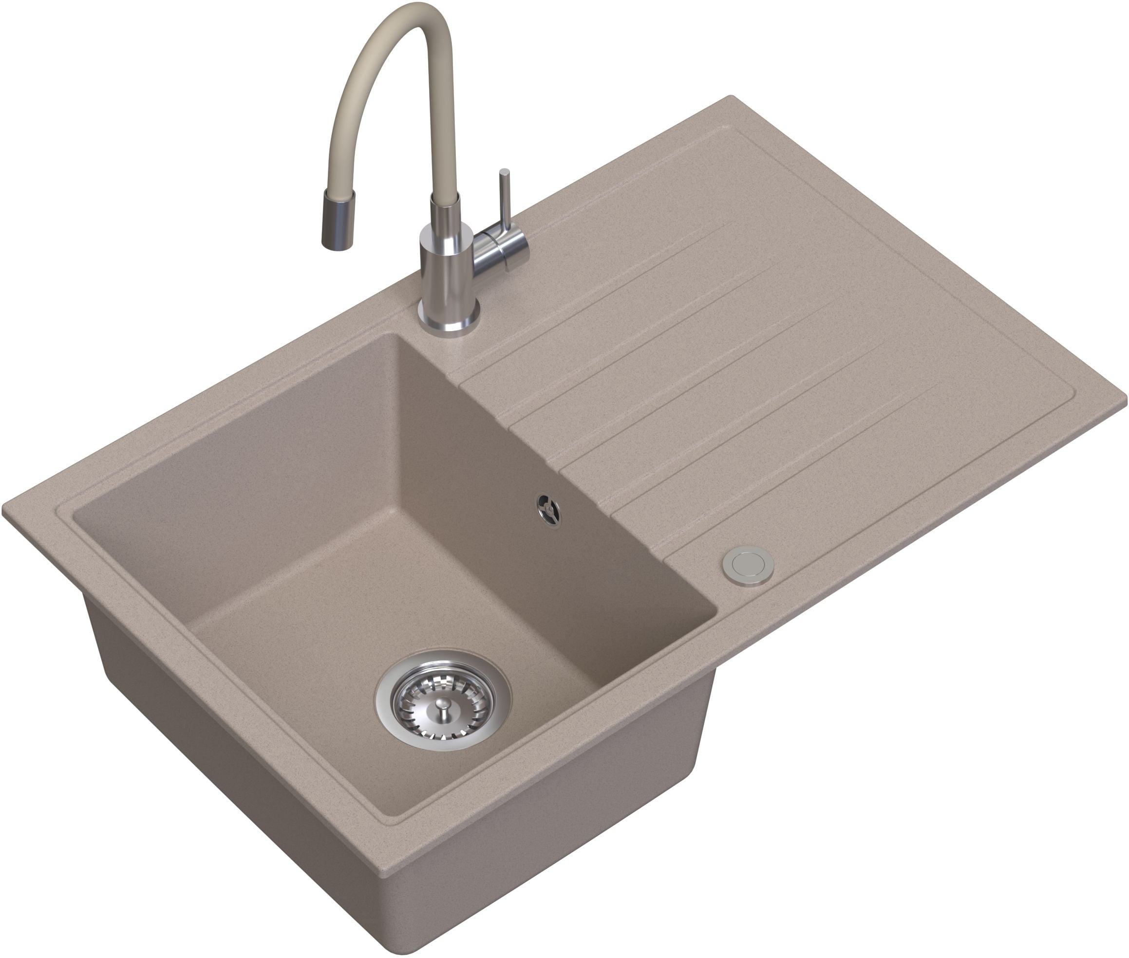 Ruvetti Maxi+ chiuveta cu baterie bej/oțel LP_3200-MX7950BE_W