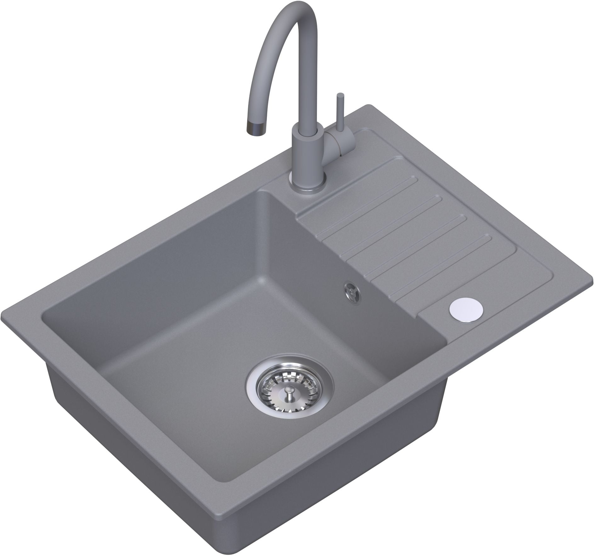 Ruvetti Tito Compact chiuveta cu baterie și accesorii gri/ LP_3200-TC6244GR_W