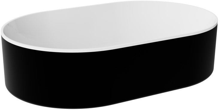 Besco Lova lavoar 53x34 cm ovale de blat alb-negru #UMM-LBW-N