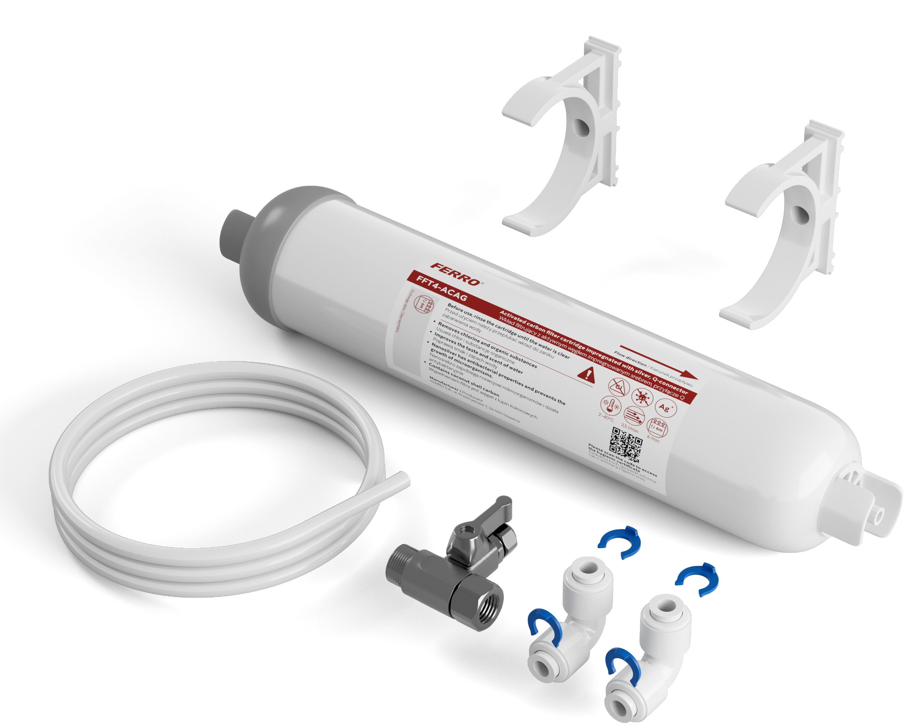 Ferro Filtrata filtre sub chiuvetă cu set de cartușe FFT4-ACAG-SET