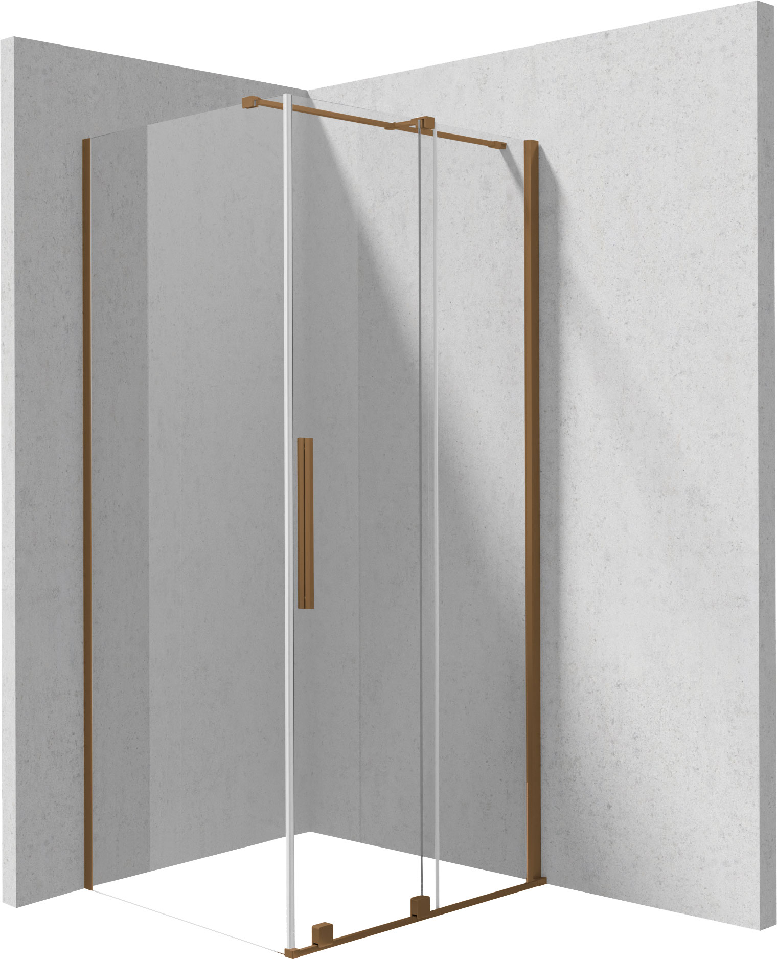 Deante Prizma cabină de duș 120x90 cm dreptunghiular maro periat/sticlă transparentă KPNCP12S09