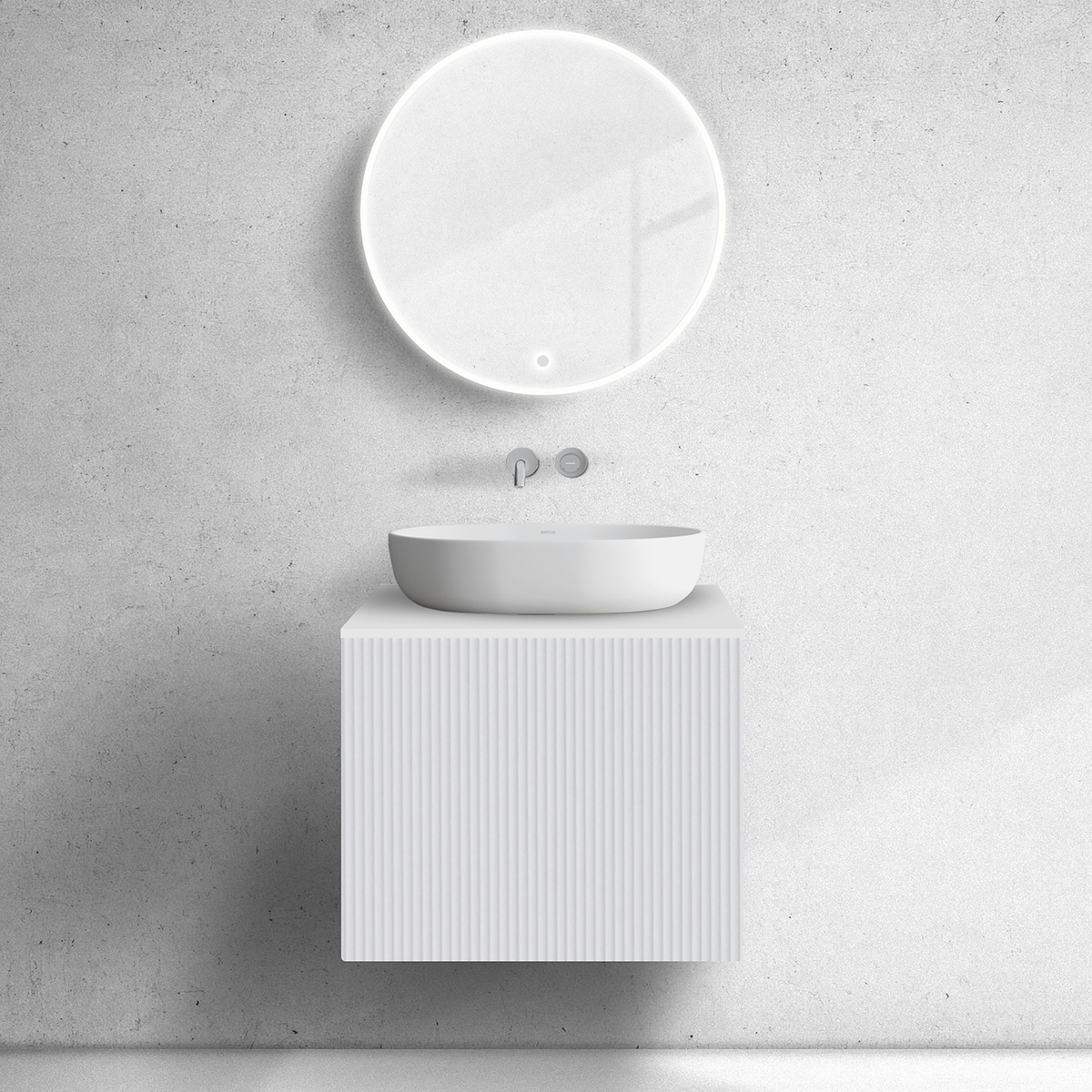 Set dulap Oltens Lun 60027000, blat Oltens Lun 63024000