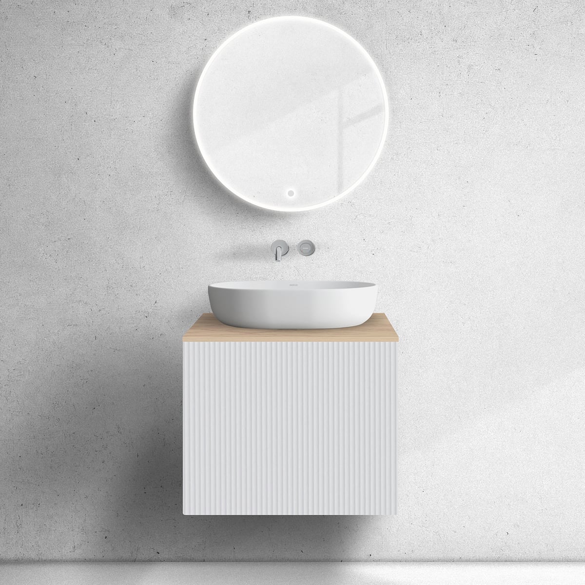 Set dulap Oltens Lun 60027000, blat Oltens Lun 63024060