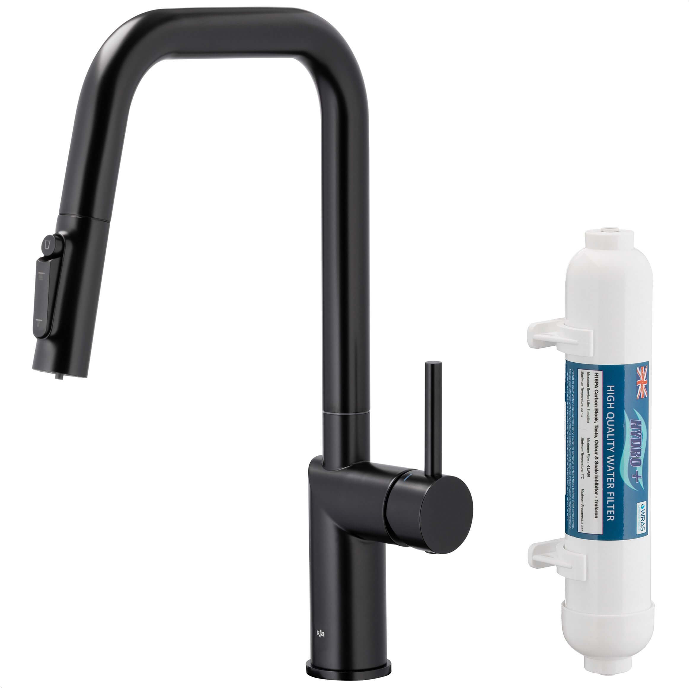 KFA Armatura Duero Pure Style baterie de bucatarie cu filtru pe picior negru 6623-312-81
