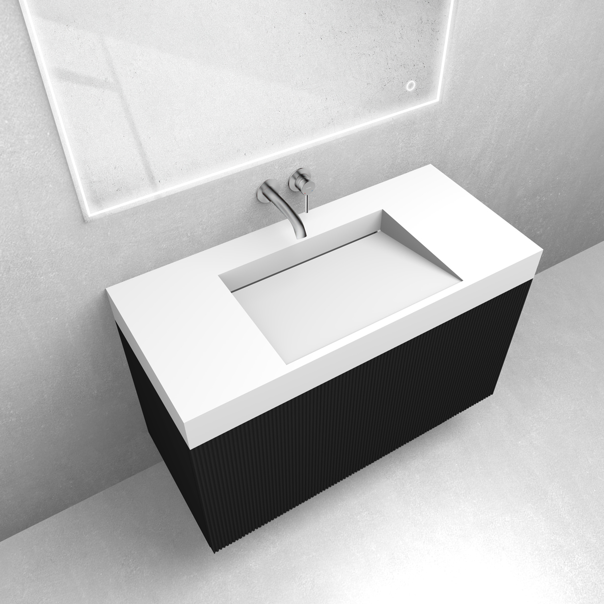 Set lavoar Oltens Stila 40003900, dulap Oltens Lun 60029300