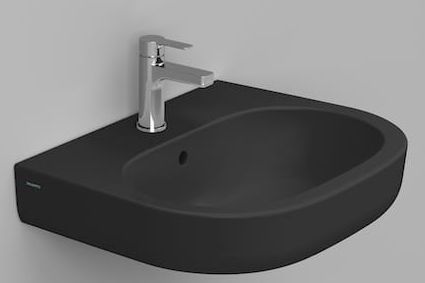 Ceramica Dolomite lavoar 60x48 cm ovale clasică negru mat D461281