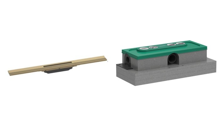 Set element exterior rigolă Hansgrohe Raindrain 56043140, set de montare Hansgrohe uBox Universal 1000180