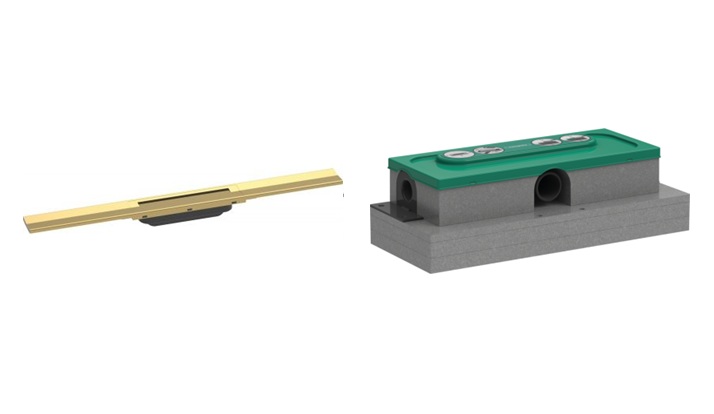 Set element exterior rigolă Hansgrohe Raindrain 56043990, set de montare Hansgrohe uBox Universal 1000180