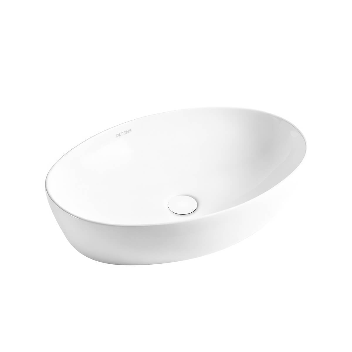 Oltens Svale lavoar 61.5x41.5 cm ovale de blat alb luciu 40834000