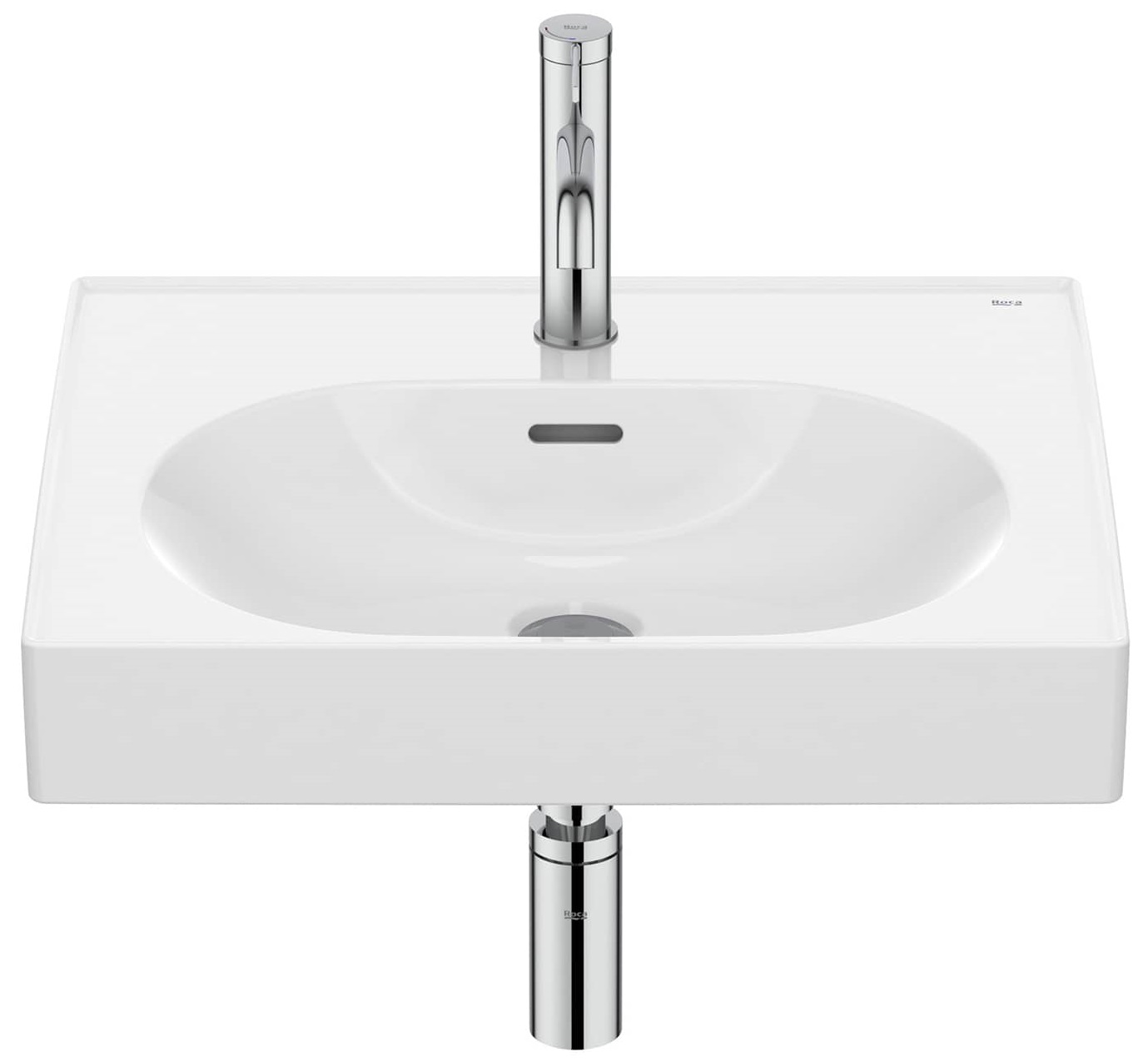 Roca Meridian lavoar 55x46 cm dreptunghiular clasică-mobilier alb luciu A327741S00