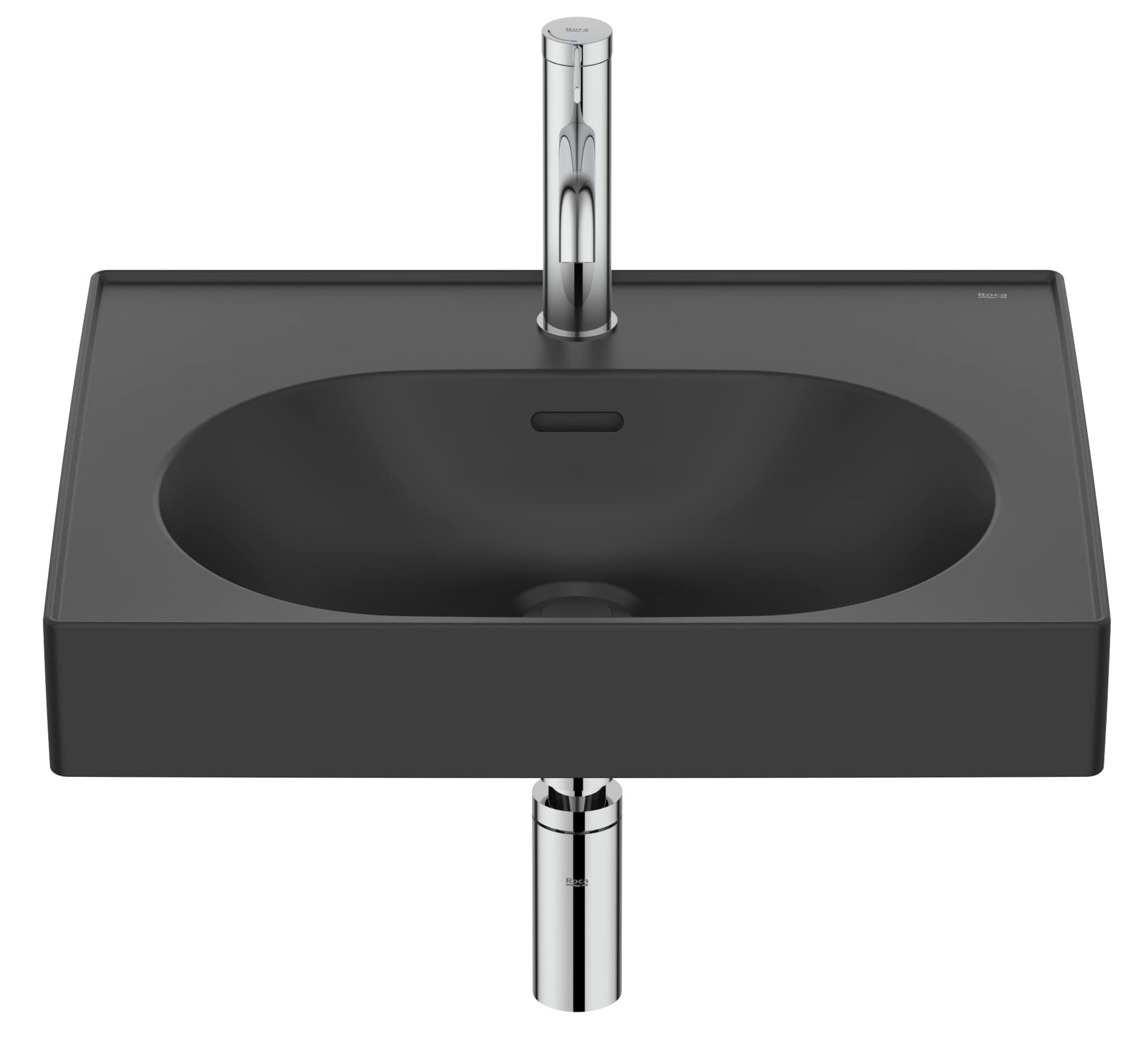 Roca Meridian lavoar 55x46 cm dreptunghiular clasică-mobilier negru mat A327741080