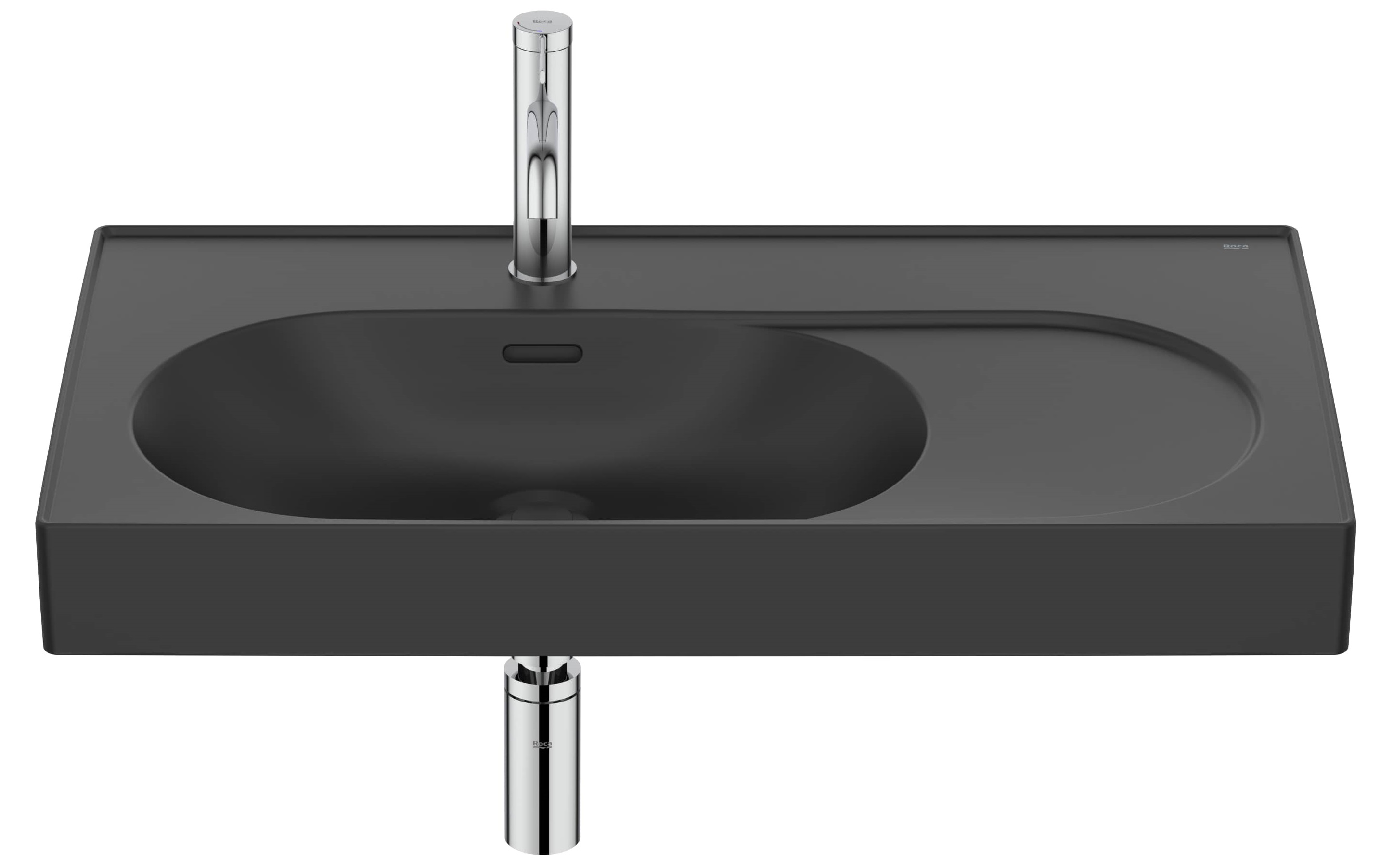 Roca Meridian lavoar 80x46 cm dreptunghiular clasică-mobilier negru mat A327743080