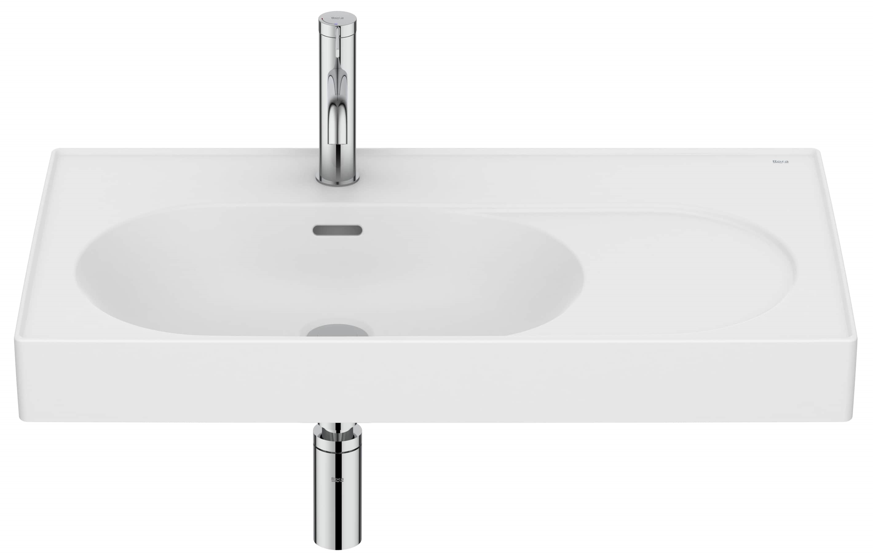 Roca Meridian lavoar 80x46 cm dreptunghiular clasică-mobilier alb A327743620