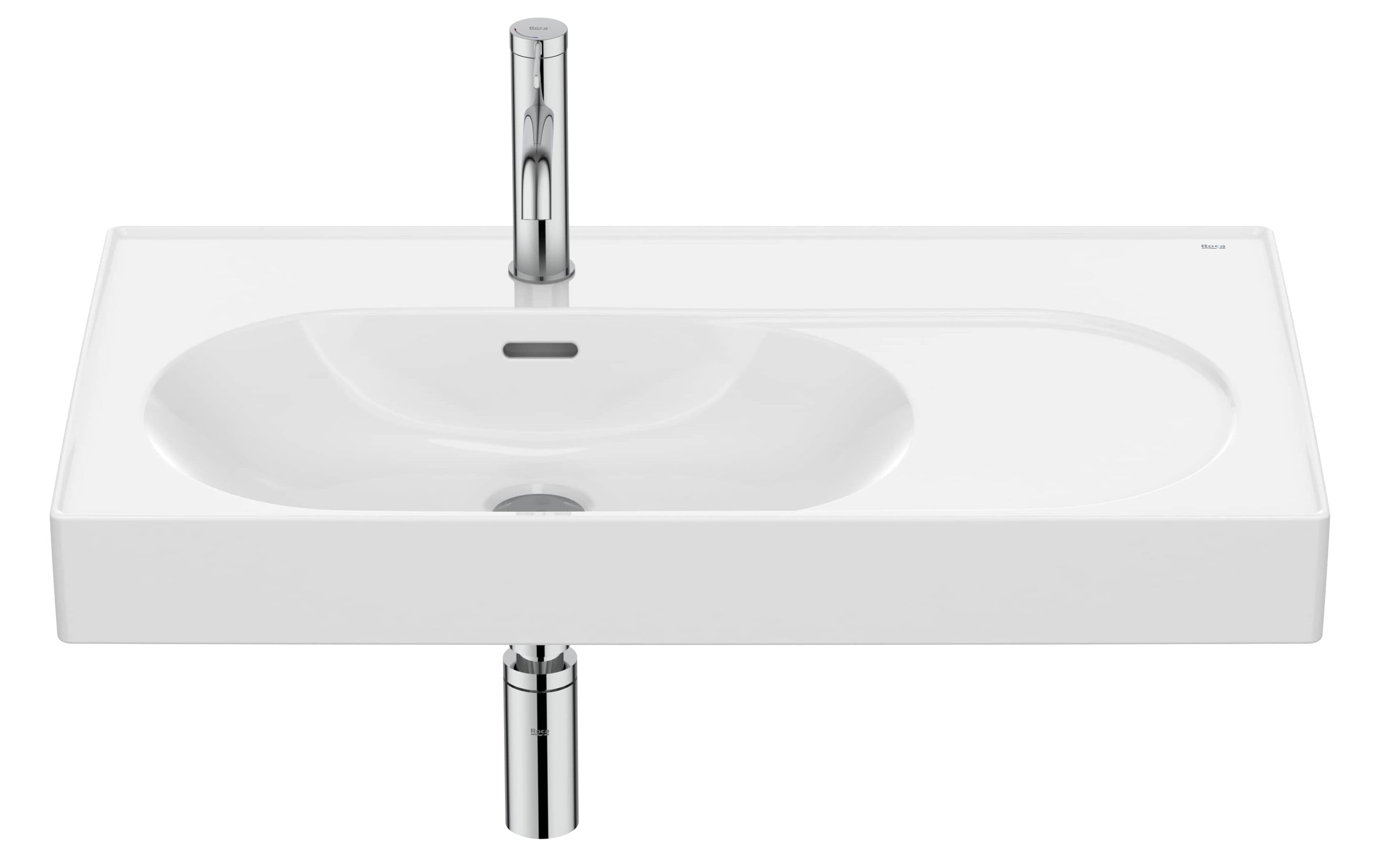 Roca Meridian lavoar 80x46 cm dreptunghiular clasică-mobilier alb A327743000