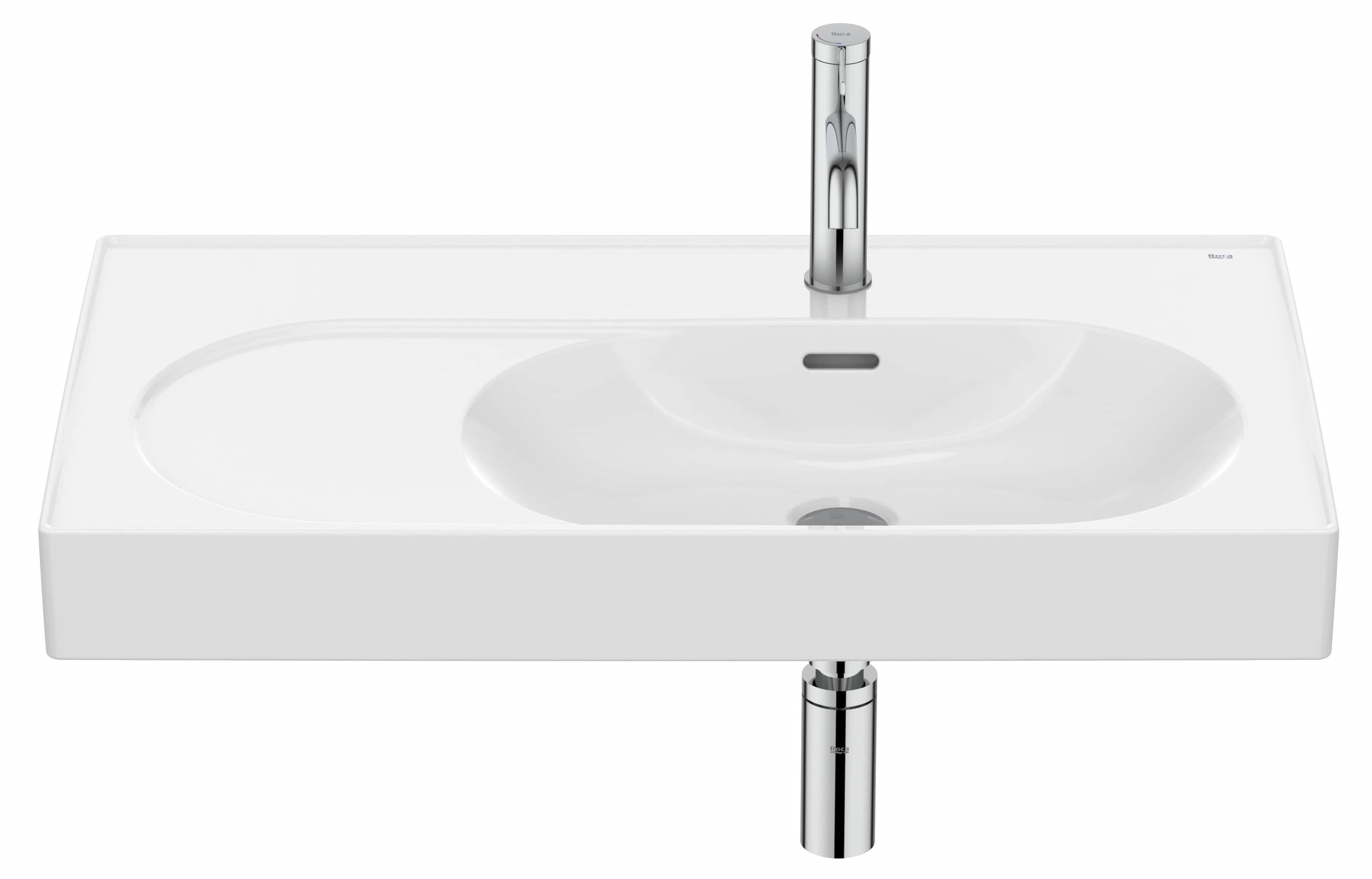 Roca Meridian lavoar 80x46 cm dreptunghiular clasică-mobilier alb A327744000